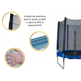 Trambulina 183 cm si plasa de siguranta Sportmann, Albastru