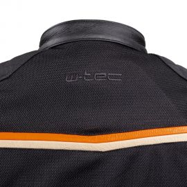W-tec geaca moto barbati 2stripe negru/bej/orange
