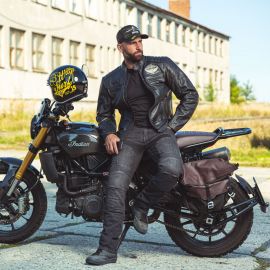 W-tec geaca moto barbati piele black hart wing - negru