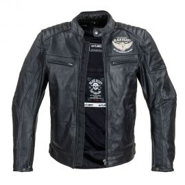 W-tec geaca moto barbati piele black hart wing - negru