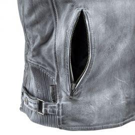 W-tec geaca moto piele barbati sheawen gri cerat