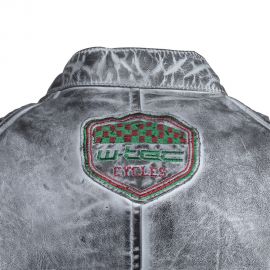 W-tec geaca moto piele barbati sheawen gri cerat