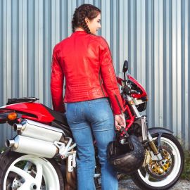W-tec geaca moto piele pentru femei umana