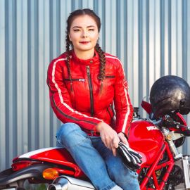 W-tec geaca moto piele pentru femei umana