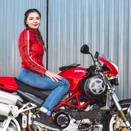 W-tec geaca moto piele pentru femei umana