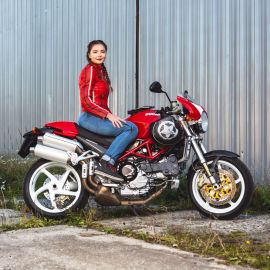 W-tec geaca moto piele pentru femei umana
