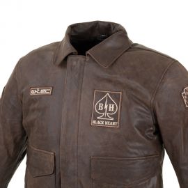 W-tec geaca moto piele pentru barbati black heart bomber