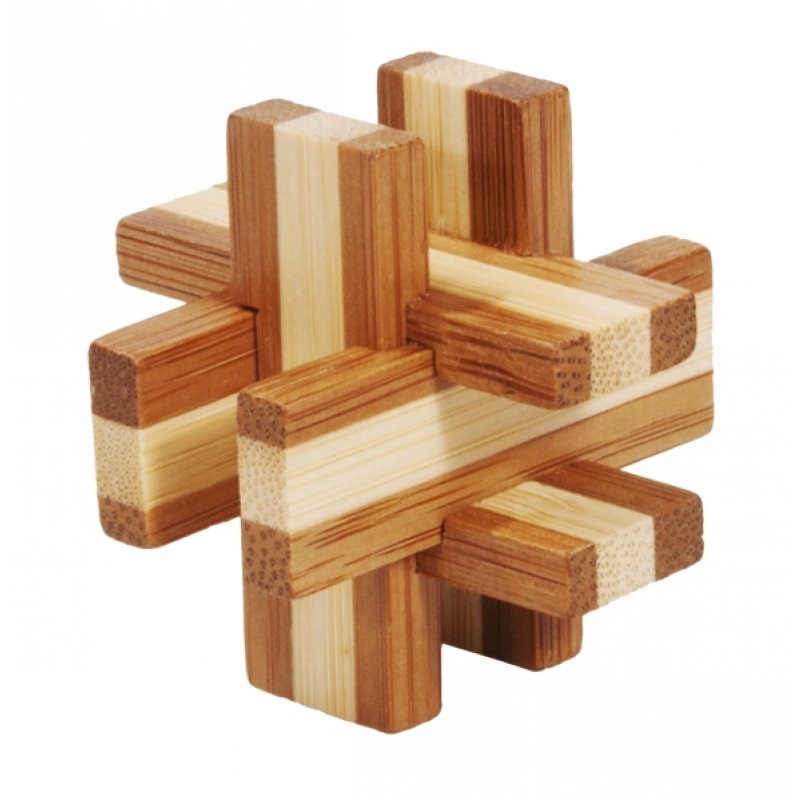 Fridolin Joc logic IQ din lemn bambus in cutie metalica-6