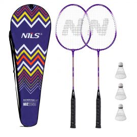 Nils set badminton nrz2053 2 rachete, 3 fluturasi, 1 husa de protectie