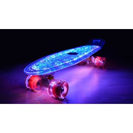 SPORTMANN Penny board Mad Cruiser Full LED ABEC 7-albastru
