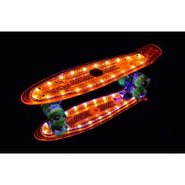 SPORTMANN Penny board Mad Cruiser Full LED ABEC 7-oranj