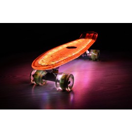 SPORTMANN Penny board Mad Cruiser Full LED ABEC 7-oranj