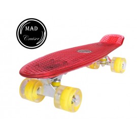 SPORTMANN Penny board Mad Cruiser Full LED ABEC 7-rosu