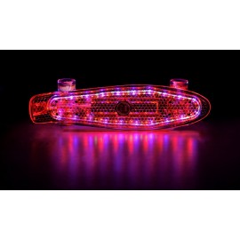 SPORTMANN Penny board Mad Cruiser Full LED ABEC 7-rosu