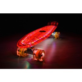 SPORTMANN Penny board Mad Cruiser Full LED ABEC 7-rosu